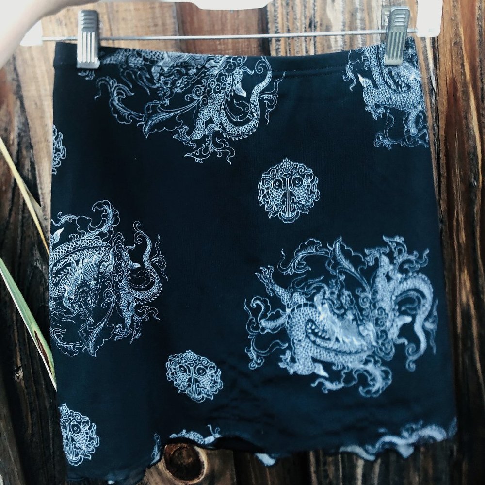 Chinese Dragon Graphic Mesh Mini Skirt - SHIEN - Only Worn once -
